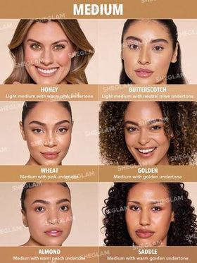 SHEGLAM كريم أساس Skin Magnet عالي التغطية-لوزي يدوم طويلاً خالٍ من المسام خالٍ من العيوب سهل الاستخدام بتغطية كاملة لجميع أنواع البشرة لا يتلاشى مقاوم للعرق خفيف الوزن لم يتم اختباره على الحيوانات ناعم بلمسة نهائية طبيعية تشبه البشرة كريم أساس قابل لل...
