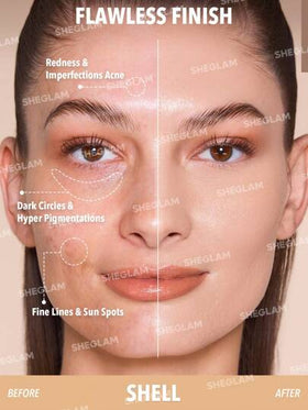 SHEGLAM كريم أساس Skin Magnet عالي التغطية-يدوم طويلاً-خالٍ من المسام-خالٍ من العيوب-سهل الاستخدام-تغطية كاملة-لجميع أنواع البشرة-لا يتلاشى-مقاوم للعرق-خفيف الوزن-لم يتم اختباره على الحيوانات-ناعم-لمسة نهائية طبيعية تشبه البشرة-كريم أساس قابل للتنفس-تر...