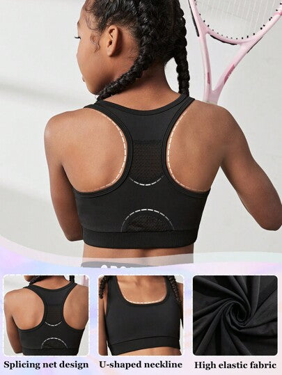 SHEIN حمالة صدر رياضية للفتيات المراهقات، للتمارين اليوغا والجيم والركض والتدريب الشامل، صديقة للبشرة وراحة
