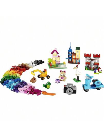 LEGO صندوق طوب كبير إبداعي كلاسيكي 10698 مجموعة ألعاب بناء للعودة إلى المدرسة ، حل تخزين لعبة للفصول الدراسية ، لعبة بناء تفاعلية للأطفال ، الأولاد والبنات ديكور الغرفة هدايا الشتاء ، ليجو ، مجموعة ليجو
