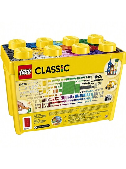 LEGO صندوق طوب كبير إبداعي كلاسيكي 10698 مجموعة ألعاب بناء للعودة إلى المدرسة ، حل تخزين لعبة للفصول الدراسية ، لعبة بناء تفاعلية للأطفال ، الأولاد والبنات ديكور الغرفة هدايا الشتاء ، ليجو ، مجموعة ليجو