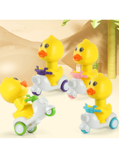 1 قطعة سيارة بطة مطاطية دفع للتشغيل، سيارة ارتداد دراجة نارية، لعبة شعبية للأطفال، هدية عيد الميلاد، سيارة بقوة الزخم، لعبة راكب حيوان جميلة للأطفال الصغار، مناسبة للسفر الداخلي والخارجي، ألعاب تحفيزية، ألعاب أطفال، ألعاب تعليمية للبنين والبنات