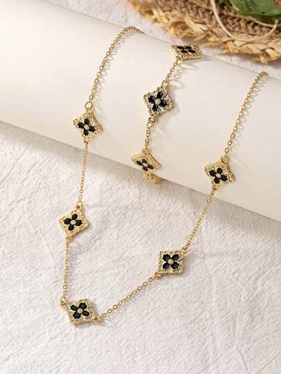 مجموعة واحدة من قلادة وسوار فاخرين بنمط الندى والزهور لصيف مريح، مجموعة مجوهرات فنية قديمة يدوية الصنع مناسبة للاستخدام اليومي وهدية عيد الأم، أسلوب جوهرة شاطئية