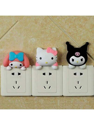 Sanrio 1/3 قطع ملصقات ديكور كورومي وميلودي وهلو كيتي للغرفة والمنزل والمدخل، مزين للأجواء، ديكور حائطي، ديكور المنزل والغرف، لاصق قابل للإزالة