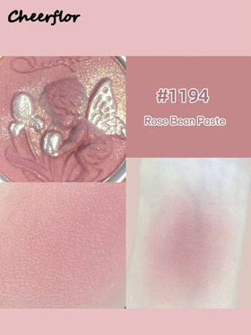 CHEERFLOR كريم أساس أحمر الخدود بلون صلب مطبع، بودرة أحمر الخدود ناعمة، أحمر خدود بلون أملس، خفيف، ناعم، مستحضرات تجميل للجمال الوجهي