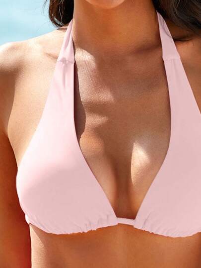 Swim Vcay بكيني وحدة اللون رباط عنق حللي للنساء للشاطئ والعطلات الصيفية