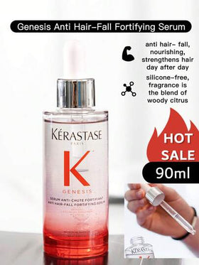 Kérastase سيروم كيراستاس جينيسيس المقوي لمنع تساقط الشعر 90مل / سيروم تقوية يومي للشعر الضعيف المعرض للتساقط بسبب التكسر من التمشيط. / سيروم كيراستاس جينيسيس المقوي لمنع التكسر هو سيروم تقوية يومي لمنع تساقط الشعر للشعر الضعيف