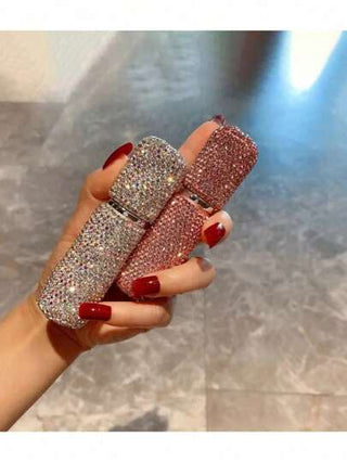 زجاجة رذاذ سفر مصغرة 10مل - زجاجة عينة ذات ضغط فراغي - موزع عطر مرصع بالماس