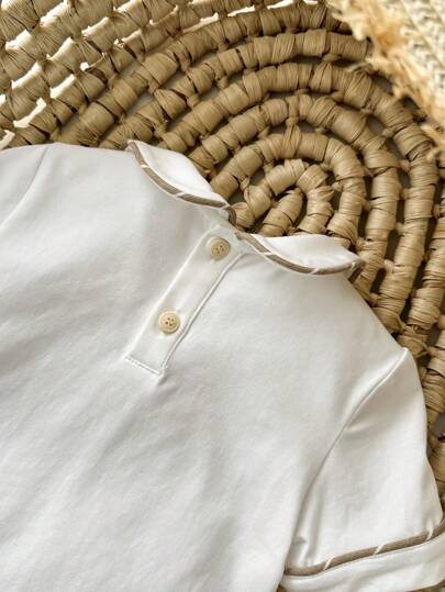 Cozy Pixies ملابس علوية قصيرة الأكمام ذات طوق بيتر بان وشورت مخطط عادي مجموعة من قطعتين من الملابس المتعددة الألوان للأطفال البنات/الأولاد ملابس صيفية، ملائمة للمدرسة وحفلات عيد الميلاد وحفلات الزفاف والمناسبات الرسمية الأخرى، بطراز كلية بريطاني عادي