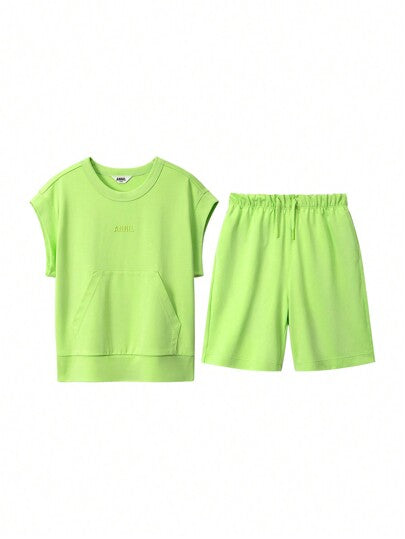 girls-sets Annil طفل فتى بنت فتى كبير وسط طوق صدرة مجموعة صيف