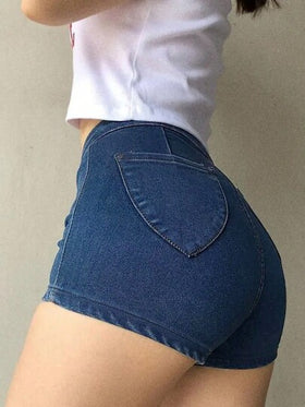 صيفي عصري نحيف مرن شورت جينز