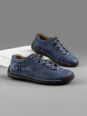 حذاء رجالي عارض مصنوع يدويًا، حذاء رياضي رجالي بنعل مسطح مثالي للمشي والرياضة في الهواء الطلق