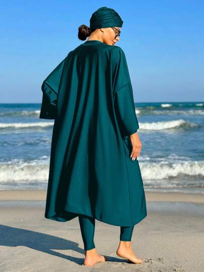 Swim Mulvari مجموعة بوركيني للنساء للصيف لارتداء أثناء العطلات العربية الاسترخائية الفضفاضة