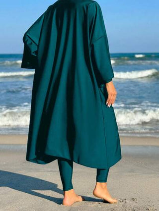 Swim Mulvari مجموعة بوركيني للنساء للصيف لارتداء أثناء العطلات العربية الاسترخائية الفضفاضة