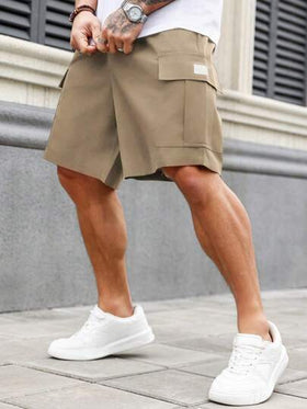 Manfinity Homme شورت كارجو عارضة للرجال بجيوب بحجم زائد للإستخدام اليومي