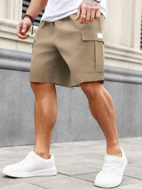 Manfinity Homme شورت كارجو عارضة للرجال بجيوب بحجم زائد للإستخدام اليومي