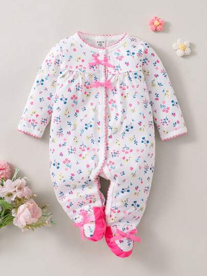 SHEIN بيجامة طبعات حذاء باليه زهري لفتيات الأطفال