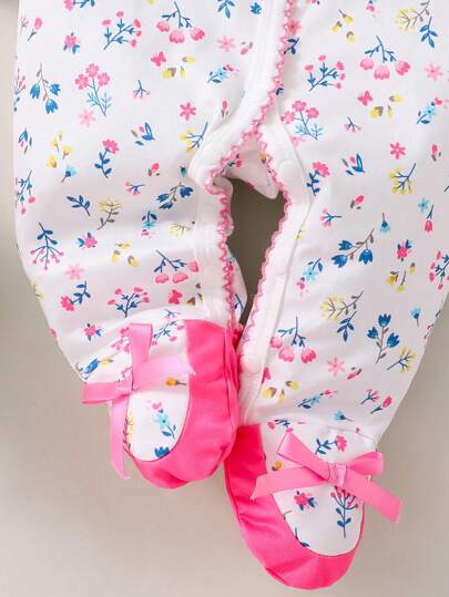 SHEIN بيجامة طبعات حذاء باليه زهري لفتيات الأطفال