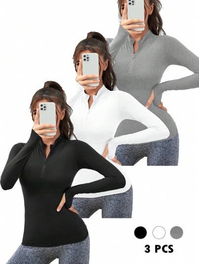 Activina البلوفر الرياضي للنساء بلون واحد، بسيط للاستعمال اليومي، ناعم ومنفذ للهواء، بأكمام طويلة، للخريف