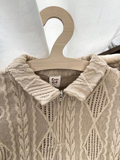 Cozy Pixies مجموعة ملابس علوية وشورت كاجوال 2 قطعة لطفل من كلا الجنسين، لونها أخضر بيج، قطن مضفر ناعم، بياقة وأكمام قصيرة وشورت كاجوال، متعددة الاستخدام، أسلوب كوري كاجوال، مناسبة للرفاهية والمنزل والسفر