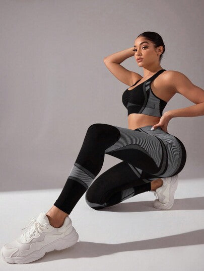 Easithlete مجموعة رياضية للنساء بفستان رياضي بدون ظهر صيفي وبنطلون رياضي، مجموعة تمارين رياضية للنساء، مجموعة أسيورة رياضية للنساء