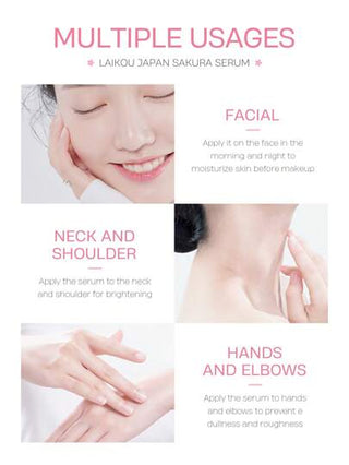 سيروم LAIKOU الياباني العميق المغذي لوجه الكرز Sakura سعة 1.5 مل، مستحضر لتجديد البشرة بتأثير العناية بالبشرة والتقليل من حجم المسامات ويمكن حمله بسهولة عند السفر كهدية للنساء، الأم، الزوجة ، الأخت ،الفتاة ، الصديقة للعناية بالبشرة وزيارة صالون التجميل