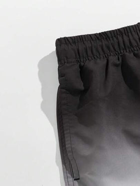 شورت شاطئ قصير للرجال، تدرج اللون مع خيط، سريع الجفاف، مناسب للسباحة والتمارين والجري، قطعة سباحة بساق مربعة، صالحة لينابيع المياه الساخنة، بطراز هاواي