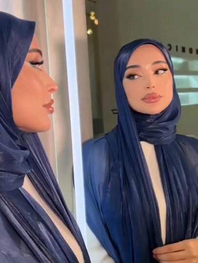 قطعة واحدة من اكسسوارات العباءة النسائية غطاء رأس حجاب من الحرير الناعم للسيدات، حجاب رأس محافظ بلون عادي للاستخدام اليومي في الملابس العربية الكاجوالرمضان