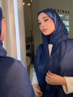 قطعة واحدة من اكسسوارات العباءة النسائية غطاء رأس حجاب من الحرير الناعم للسيدات، حجاب رأس محافظ بلون عادي للاستخدام اليومي في الملابس العربية الكاجوالرمضان