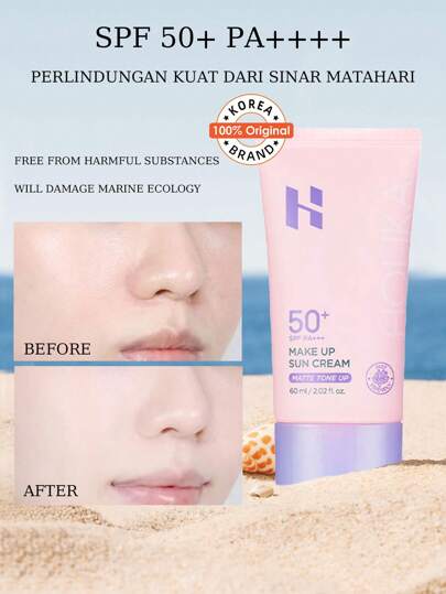 HOLIKA HOLIKA واقي شمس للمكياج SPF50+ PA+++| مطفي وُسمر الخدود| لون زهري فاتح يتماسك بالبشرة ||يخلق بشرة نقية وسطعة|60 مل (2.02 أوقية سائلة)| هدية كوري الجمال