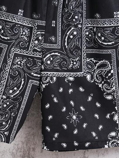 SHEIN سروال رياضي عصري ومريح للولد في المرحلة الانتقالية، طبعات أزرق فاتح، مصنوع من نسيج مضفر واسع