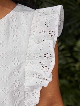 SHEIN فتاة مراهقة ثوب صيفي/ربيعي عاري الأكمام مصنوع من نسيج البلوزة الصلبة