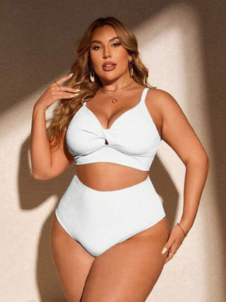 SHEIN Swim Curve حfit كامل اللون بيكيني بسيط مجموعة وحfit بيكيني مجموعة صيف شاطئ
