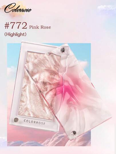 COLORROSE بودرة تسليط الضوء على الوجه, تصميم غطاء مغناطيسي, لوحة تسليط الضوء بالوان متلألئة, تسليط الضوء اللامع بمظهر طبيعي , إضاءة مكياج الوجه , خفيفة وناعمة , مستحضر تجميلي لتحسين جمال الوجه