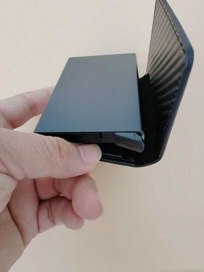 قطعة واحدة من محفظة بطاقات ألياف الكربون الأوتوماتيكية القابلة للطي مع حماية RFID ضد السرقة والمسح، حالة بطاقة معدنية من الألومنيوم، مناسبة للاستخدام اليومي بسعة كبيرة ومساحات متعددة للبطاقات، بتصميم رسمي عملي، هدية عيد ميلاد أو تخرج أو عيد الأب