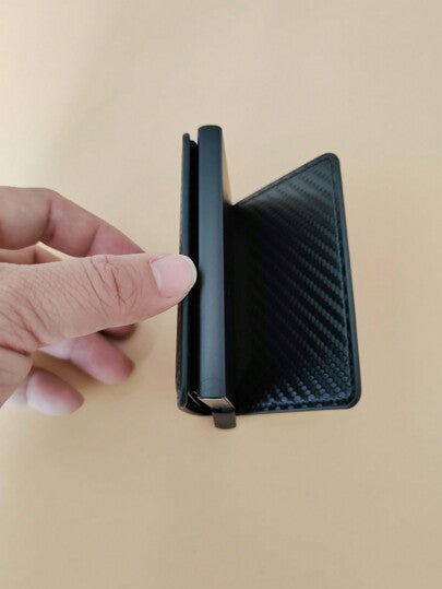 قطعة واحدة من محفظة بطاقات ألياف الكربون الأوتوماتيكية القابلة للطي مع حماية RFID ضد السرقة والمسح، حالة بطاقة معدنية من الألومنيوم، مناسبة للاستخدام اليومي بسعة كبيرة ومساحات متعددة للبطاقات، بتصميم رسمي عملي، هدية عيد ميلاد أو تخرج أو عيد الأب