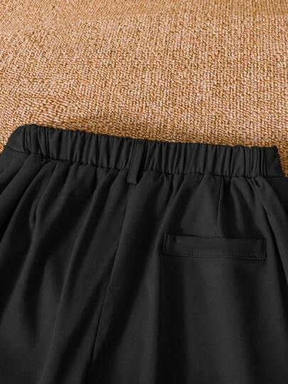 SHEIN بنطال مدبب كاجوال بلون سادة من التوين Boy