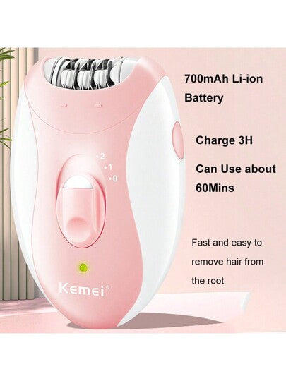 Kemei جهاز كهربائي لإزالة الشعر كيميبراند KM-189B لنساء - مزيل الشعر تحت الإبط، مقص الشعر اللاسلكي، قابل للشحن عبر USB لإزالة الشعر من الإبط، الساقين والأماكن الحساسة