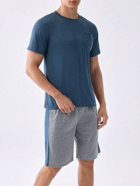 طقم بيجامات رجالي مع جيوب - طقم بيجامات للاستخدام اليومي