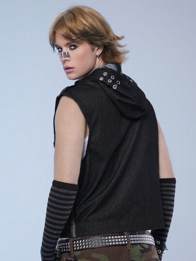 Manfinity Denimwave جاكيت جينز رجالية بغطاء رأس