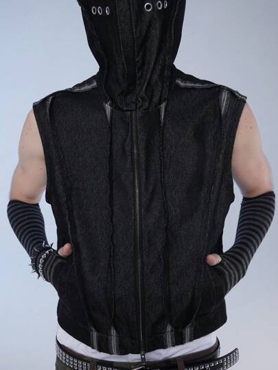 Manfinity Denimwave جاكيت جينز رجالية بغطاء رأس
