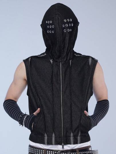 Manfinity Denimwave جاكيت جينز رجالية بغطاء رأس