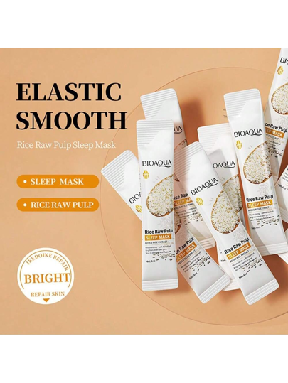 BIOAQUA 20 قناع وجه مستخلص من الأرز، قناع DIY، صيغة مرطبة، يساعد على تحسين المسام وشد البشرة، يحتوي على مستخلص الأرز، مغذي ومرطب، مناسب لجميع أنواع البشرة، العناية الكورية بالبشرة