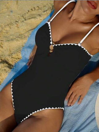 مايوه حريمي قطعة واحدة Swim بدلة سباحة قطعة واحدة من الكروشيه ذات طباعة أفعى بيضاء للنساء، صيفية