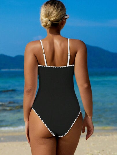 مايوه حريمي قطعة واحدة Swim بدلة سباحة قطعة واحدة من الكروشيه ذات طباعة أفعى بيضاء للنساء، صيفية