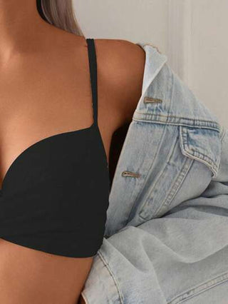 Swim مجموعة بيكيني جذابة بمظهر صلب متقاطع للصدر للنساء لفصل الصيف الشاطئ (تأتي بحشوة وأسلاك تحتية)