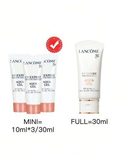 Lancôme جيل مائي واقي من الشمس للشباب المتميز 10مل*3 | حماية SPF50/PA++++ من الأشعة فوق البنفسجية أ/ب | تحضير + ترطيب + حماية من الشمس + فيتامين ه- ومستخلص بذور المورينجا