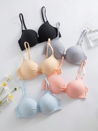Shein Underwear&Sleepwear Basics مجموعة من 5 حمالات صدر بسيطة للسيدات مع أسلاك للجمع والرفع، لباس ري-اضي