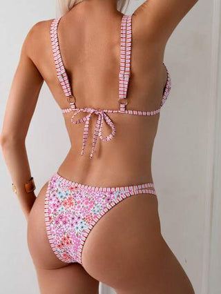Swim Mod مجموعة بيكيني رائعة للنساء بطبعات زهرية مثيرة للصيف والشاطئ
