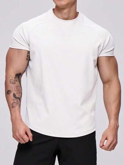 Manfinity Sport PWRUP تي شيرت أكمام بدون أكمام رياضي صيفي بسيط ذو لون واحد طراز صديق